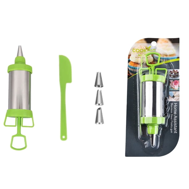 Injueey Crema fácil de limpiar para postres suaves y cremosos Artefacto para hornear con marco de crema cómodo al tacto Cocina y Comedor Juego verde de 6 piezas de