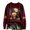 Wine, variant on Womens Halloween Pullover Gnome Jack O Lantern Print Long Sleeve Sweatshirt Crew Neck Drop Shoulder Relaxed Fit Top