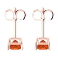 thumbnail image 4 of 1 ct Push-Back Stud Earrings for Women | 4.5mm Princess Cut Simulated Red Diamond | 18K Rose Gold, 4 of 5