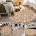 thumbnail image 5 of Round Rug 6Ft Washable Non-Slip, Brown Floral Circle Area Rugs for Living Room Bedroom, Vintage Rustic Flowers Botanical Spring Indoor Floor Mats Carpet Runner for Home Decor Aesthetic, 5 of 8