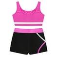 thumbnail image 4 of HULIJA Kids Girls 2 Piece Dance Sport Outfit Contrast Color Sleeveless Crop Top with Shorts Ballet Hot Pink 6, 4 of 7