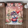 thumbnail image 4 of Happy Valentine’s Day Adorable Alaskan Malamute Puppy Holding Heart Balloon Quilt Bedding Set Alaska Mal Dog Lovers Gifts 1 Blanket Bed Cover 2 Pillowcases - 00030, 4 of 5