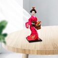 thumbnail image 4 of 11 inch Japanese Kimono Geisha Doll Humanoid Girl Statue Collectible Figurine Resin Handcrafted National Style for Home Desktop Bar Ornament , Rose Red, 4 of 8