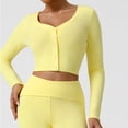 thumbnail image 2 of Htigea Clearance Workout Tops for Women Long Sleeve Athletic Shirts Breathable Quick Dry Yoga T-Shirts Yellow L, 2 of 8