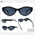 thumbnail image 2 of Womens Mod Beveled Thick Cat Eye Retro Fashion Plastic Sunglasses All Black, 2 of 8