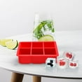 thumbnail image 4 of BPA-Free Reusable Ice Cube Tray – Non-Stick Easy Release, Odor-Proof Compact Freezer Storage for Cocktails/Snacks, Durable Design (6.3x4.3x1.9in) Red, 4 of 7