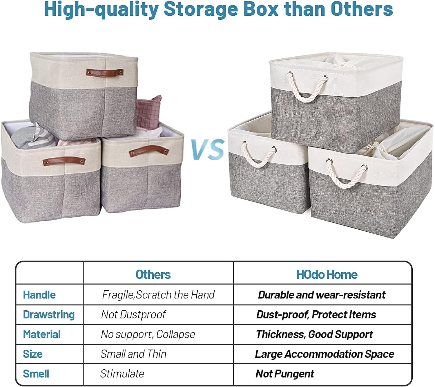 Cube Storage Bins 11x11 Inch, Storage Cube Baskets Fabric Sturdy Basket for Shelves, Storage Boxes with Leather Handle for Shelf Nursery Home Closet Office, 3 Pack