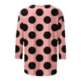 thumbnail image 5 of BVOFAR Women's Polka Dot T-Shirts Casual Crew Neck Tops 3/4 Sleeve Loose Fit Shirts Trendy Comfy Tees 2025, 5 of 5