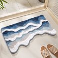 thumbnail image 3 of Alfombra de baño absorbente super azul marino, 19x31IN, antideslizante, lavable, respaldo de goma, alfombras para el baño, alfombra para la ducha, alfombra absorbente tejida para el baño, 50*80CM, 3 of 6