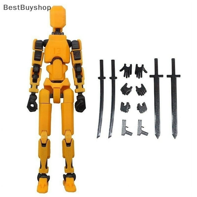 stanreset 13 Pcs Cadeau d'Anniversaire Figurine d'Action Poupée Mannequin Imprimé 3D Combinaisons Assemblables Robot orange