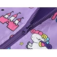 thumbnail image 3 of ATOGUTA Waterproof Hooded Jacket for Boys Girls Cute Print Zip Up Hooded Jacket Boys Girls Long Sleeve Windproof Coat Purple, Size 18M-5T, 3 of 5