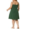 thumbnail image 3 of Agnes Orinda Plus Size Sleep Dress for Women Cami Deep V Knit Polka Dots Nightgown Lingerie 4X Dark Green, 3 of 5