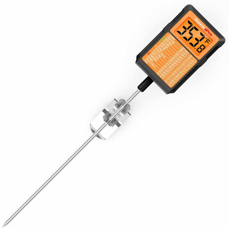ThermoPro TP510 Waterproof Digital Candy Thermometer with Pot Clip, 8 Long Probe Instant Read Food Cooking Meat Thermometer for Grilling Smoker BBQ