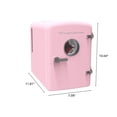 thumbnail image 5 of Frigidaire 9 Can Retro Mini Fridge, 6L Portable Personal Cooler with AC/DC Adapters, Skincare Fridge for Travel, Bedroom, Office, Dorm, Pink, 5 of 7