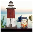 thumbnail image 3 of Nautical Decor Wooden Lighthouse Beach Themed Ornaments Coastal Ocean Decoration Decorative Wood Light HouseTable Centerpiece Tower Lights Figurine for Shelf Fireplace (Red L), 3 of 7
