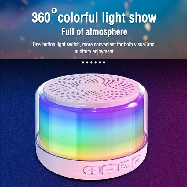 Portable Wireless Speaker Micro TF Card Player RGB Luminous Mini