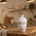 Texture Decor Table Ceramic Flower Vase Home Decor 10.24 Inch Rustic Tall Handmade Textured ...
