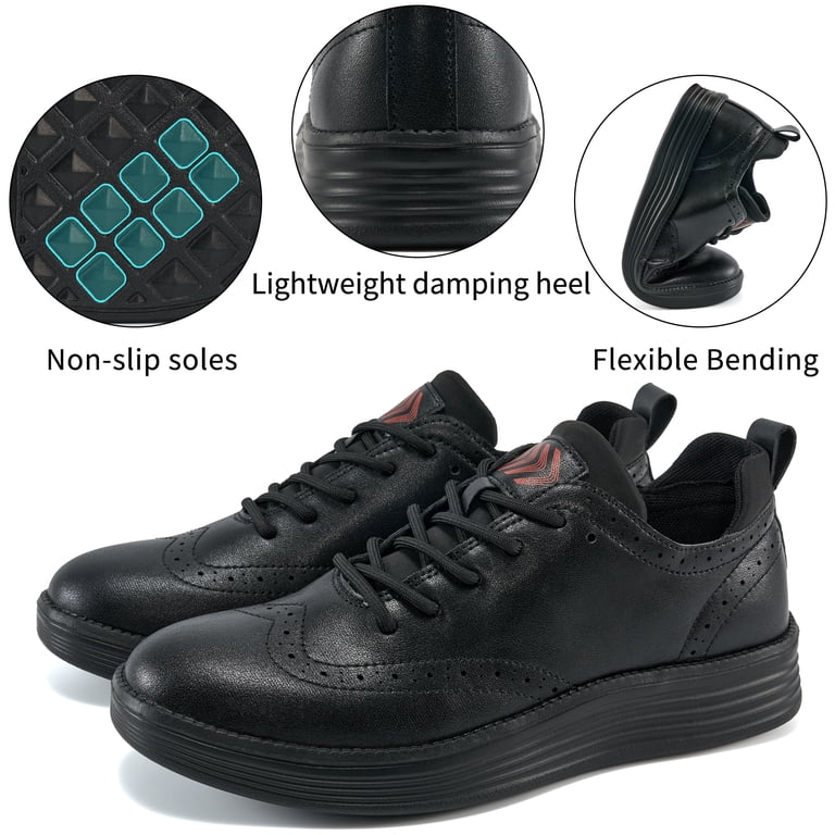 Men\'s Casual Oxfords Dress Shoes Business Formal Sneakers Lightweight Non-Slip Amazon.com | NCCB Mens Lace Up Casual Dress Shoes Black Size  main image 4