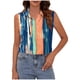 thumbnail image 2 of TaTaai Summer Printed Top Lightweight Soft Women's Casual Fashion Lapel Button Sleeveless Short Sleeve Loose Office Smart-Casual Blouse Gift, 2 of 6