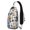 Teen Men Sport, variant on I'd Rather Be Reading Sling Backpack, Bookstore Book Club Crossbody Daypack, Classic Bookshelf Print Bag