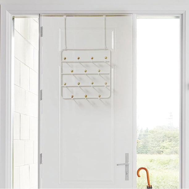 Organizador multiusos, blanco,Gancho en la parte posterior de la puerta de almacenamiento multicapa,Gancho de la puerta trasera