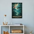 thumbnail image 4 of Amazon Rainforest Retro Travel Poster Vintage Brazil Tourism with Jungle & Wildlife Print Poster, 4 of 8