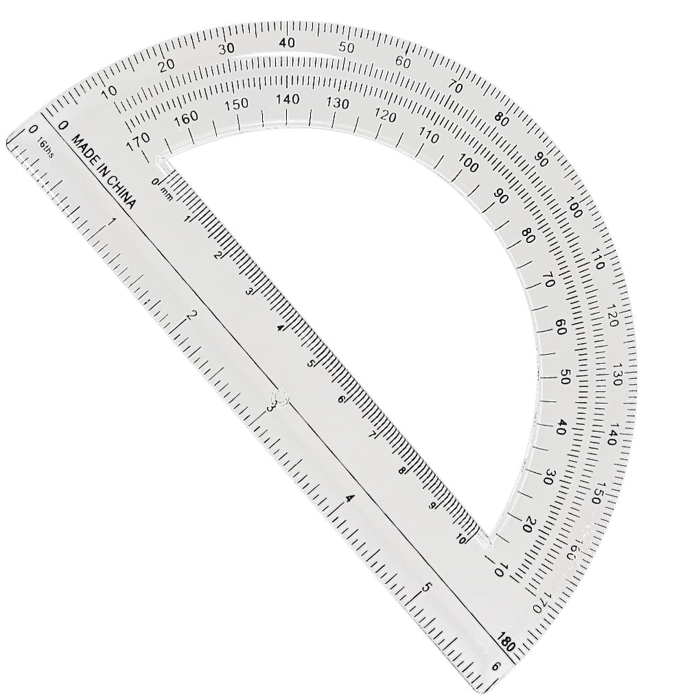 Chuiouy Copper Protractor Semicircle Ruler Students Stationery Drawing Measurement Math Geometry Kits 