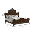 thumbnail image 5 of Benjara Lisa Queen Size Bed Traditional Carved Ornate Details, Classic Cherry Brown, 5 of 5
