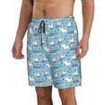 thumbnail image 2 of Sikiie Pelican Reed And Fish Print Men's Beach Shorts, High Elastic Quick-drying Shorts - with Drawstring and Slip Pockets, Suitable for Beach, Sports, Vacation-Large, 2 of 6