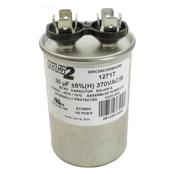 30 uF MFD x 370 VAC Round Genteq / GE Industrial Replacement Capacitor # C330R / 97F9608