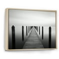 thumbnail image 2 of Designart "Monochromatic Skyline With A Black And White Pier" Port Landscape Floater Framed Canvas Art Print, 2 of 5
