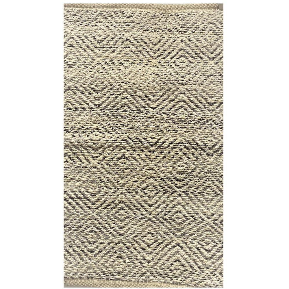 LR Home Geometric Gray 2 ft. x 3 ft. HandWoven Natural Jute Scatter