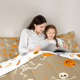 thumbnail image 4 of Feelyou Cute Skeleton Twin Bedding, Spooky Pumpkin Bedding Comforter Set, Tan Orange, Halloween Reversible, 7pcs, 4 of 7