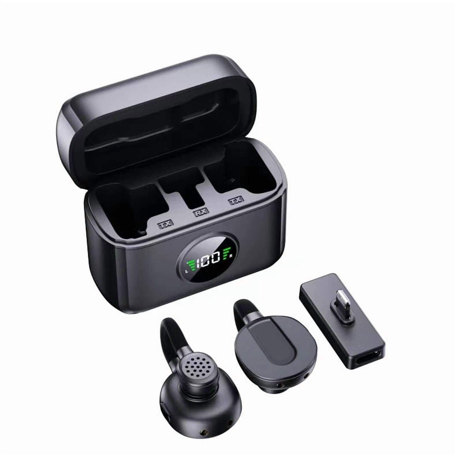 1-to-2 Magnetic Wireless Lavalier Microphone with Charging Case, AI Smart Noise Cancellation Clip-on Mic for Live Stream Vlog Interview, Plug & Play for iPhone Android Camera Live Selling