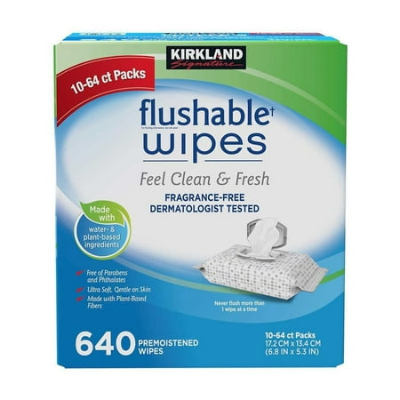 Moist Flushable Wipes, 632 Wipes