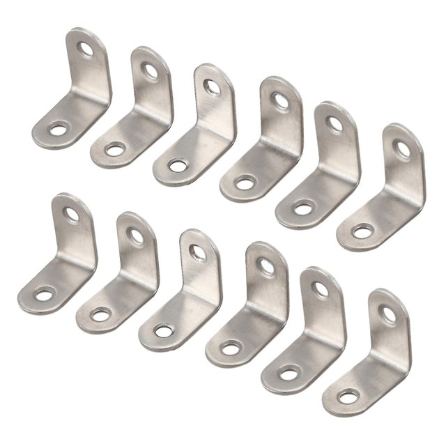 12 piezas 30x30 mm junta de soporte de esquina de metal soporte de ángulo recto plateado
