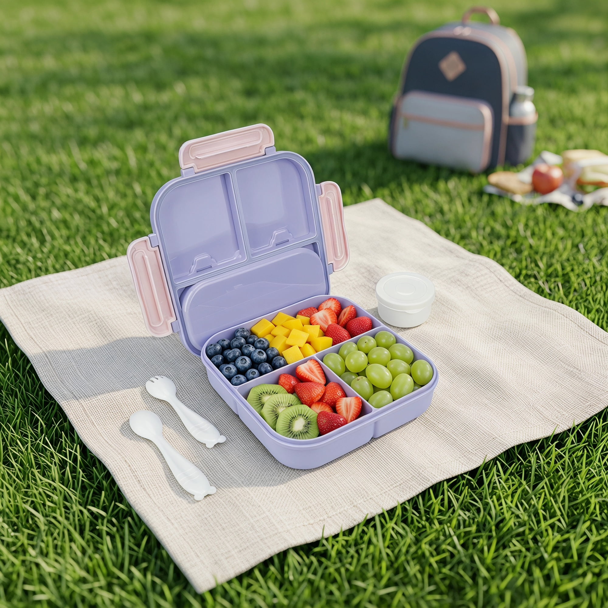 Unique Bargains Leakproof Meal Lunch Bento Box for Work Purple