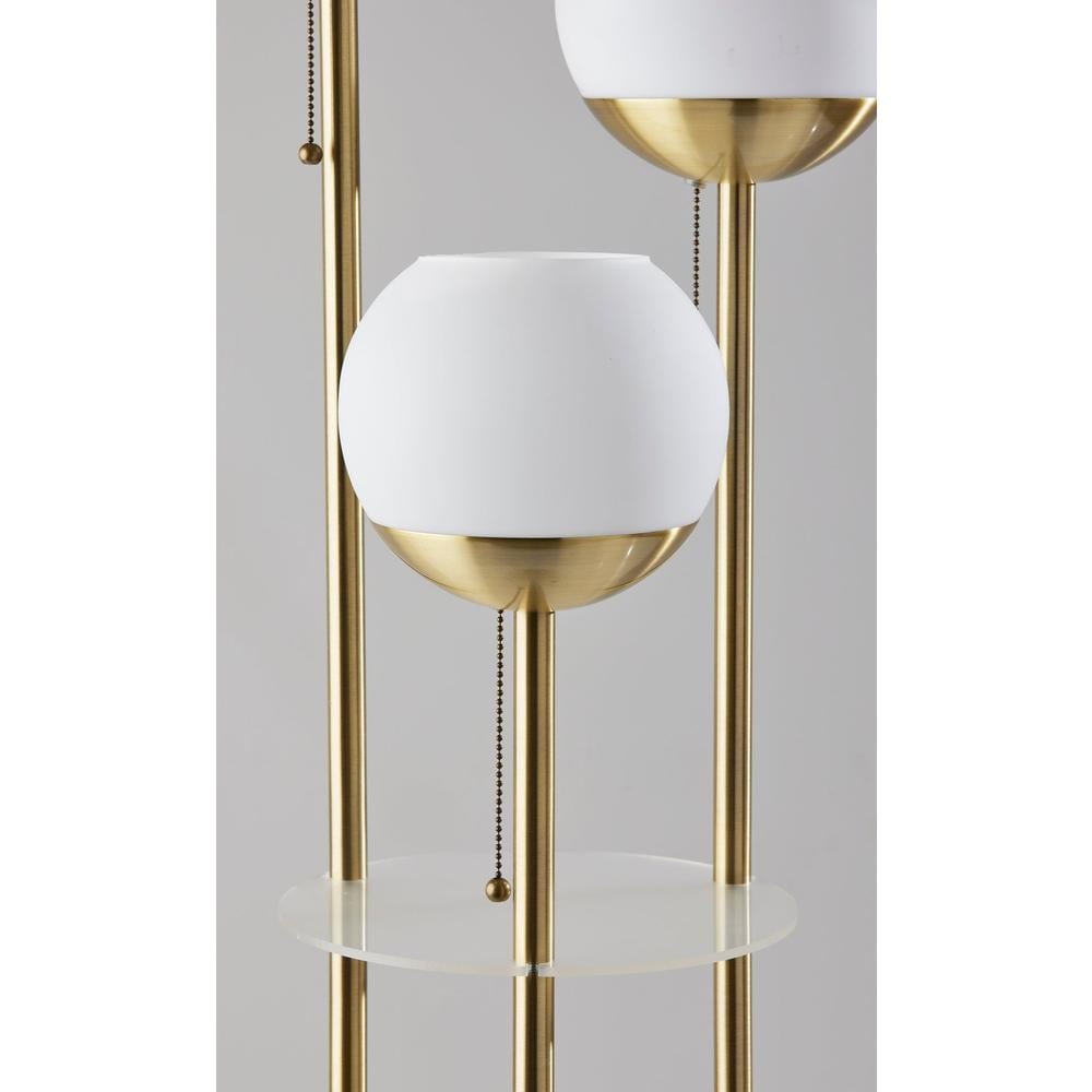 Adesso Bianca 63" Antique Brass Floor Lamp with 3 Globe Shades (4023-21)