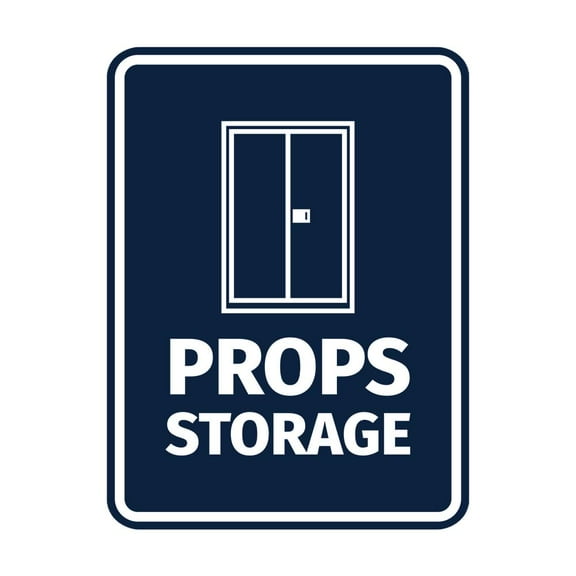 Signs ByLITA Portrait Round Props Storage Door or Wall Sign Easy Installation | Directing Artists & Co-Workers | Music | Concert | Festivals Sign (Navy Blue / White) - Large