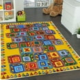 thumbnail image 4 of Mybecca Kids Fun Rugs Alphabet ABC Learning Blocks Size is 8' x 10' Multicolor with Yellow frame, 4 of 5