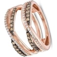 thumbnail image 3 of Gems Jewels 14K Rose Gold Plated 2.33 Ct Round Cut Brown & White Diamond Wedding Engagement Enhancer Guard Wrap Ring 925 Sterling Silver For Women's -6, 3 of 3