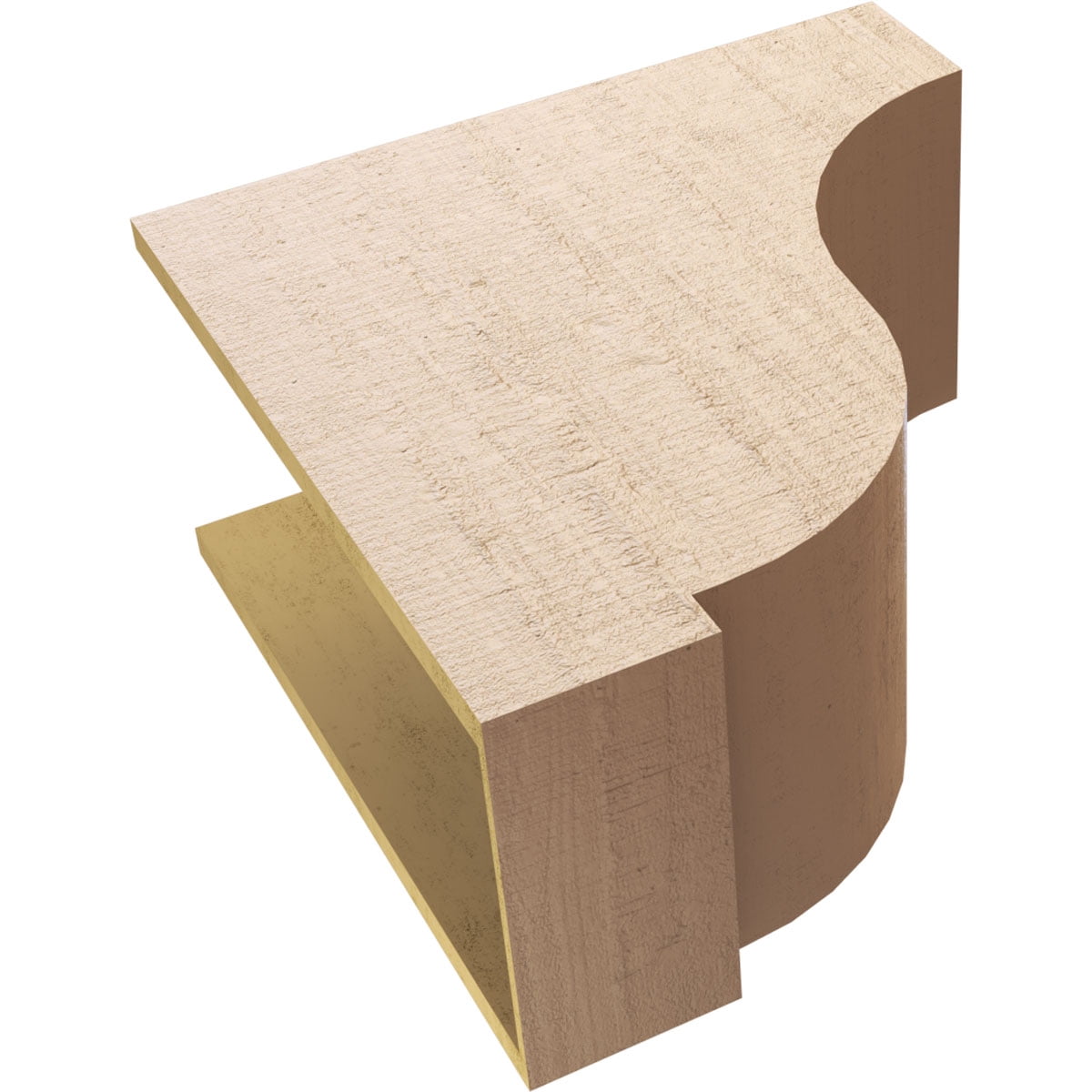 12"W x 24"D x 24"H Classic Van Buren Rough Cedar Woodgrain TimberThane Corbel, Primed Tan