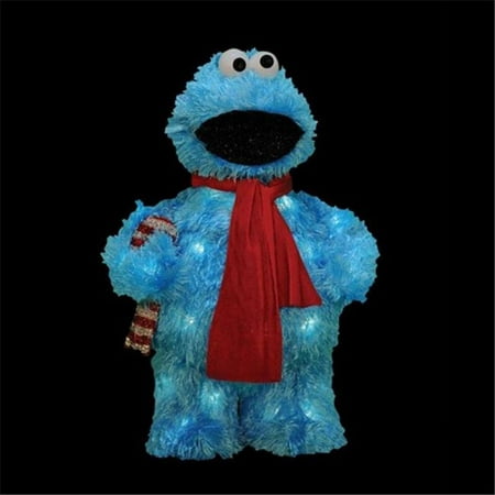 Northlight 18 In Pre Lit Soft Faux Synthetic Fur Sesame Street Cookie Monster Christmas Yard Art Decoration Clear Lights