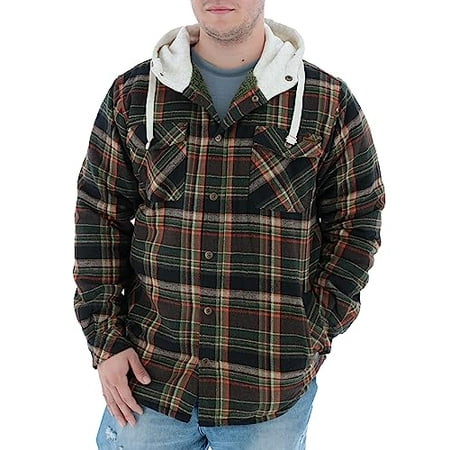 Gravel gear sherpa lined top hooded flannel shirt jacket