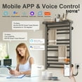 thumbnail image 3 of SIOYIE Smart Heated Towel Rack, 290W Wall-Mounted Electric Towel Warmer with Shelf, 8-Bar, Wi-Fi App Control, 1-24H Timer, 115℉-155℉, Low Carbon Steel, IPX5, Plug-in/Hardwired, Gray, 3 of 9