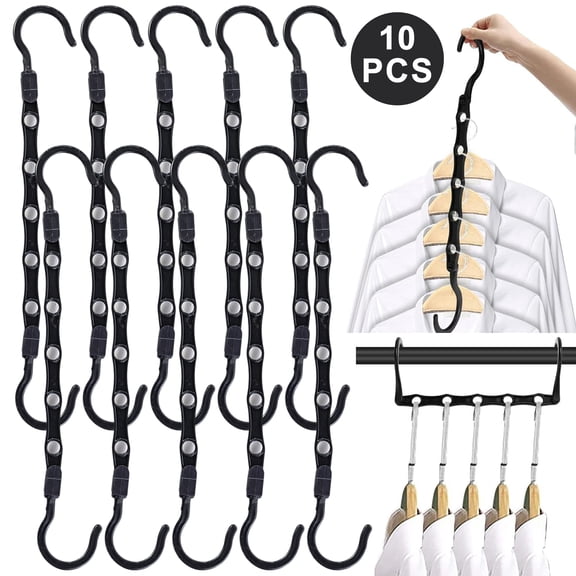 Space Saving Hangers for Clothes, 10 Pack Magic Hangers Closet Organizer and Storage