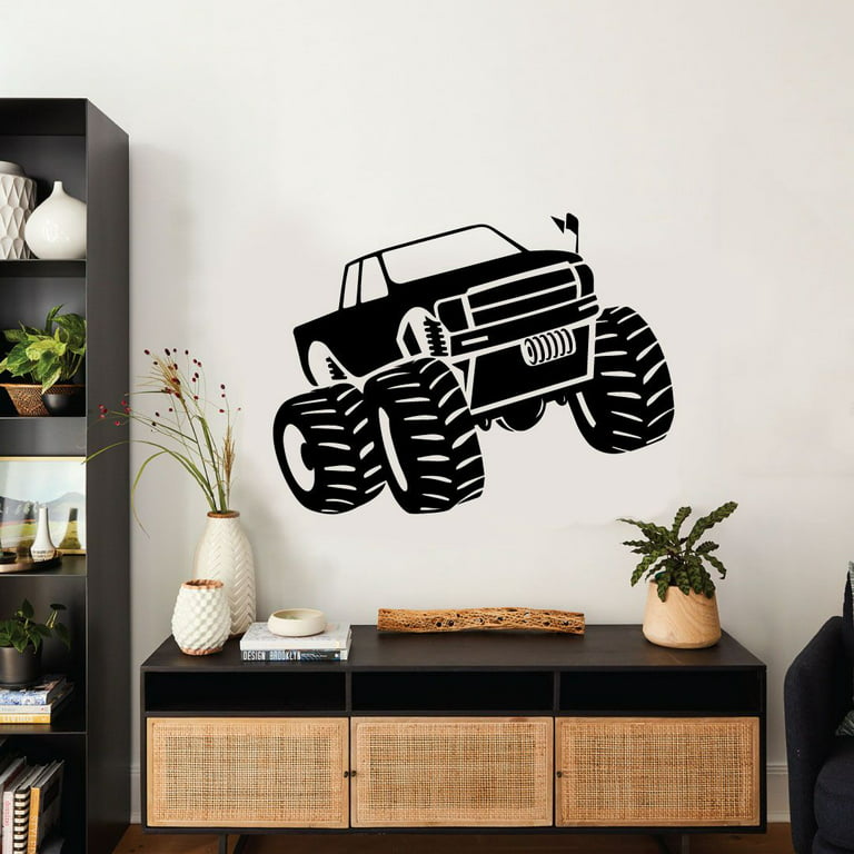 Monster Truck Stunt Wheels Trucks Ride Toy Car Wall Sticker Art ...