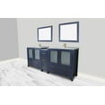 thumbnail image 3 of Vanity Art 84 Inch Double Sink Bathroom Vanity Combo Set 3 Cabinets 2 Shelves 7 Dove-Tailed Drawers Ceramic Top Bathroom Cabinet with Free Mirror VA3036-84B, 3 of 8