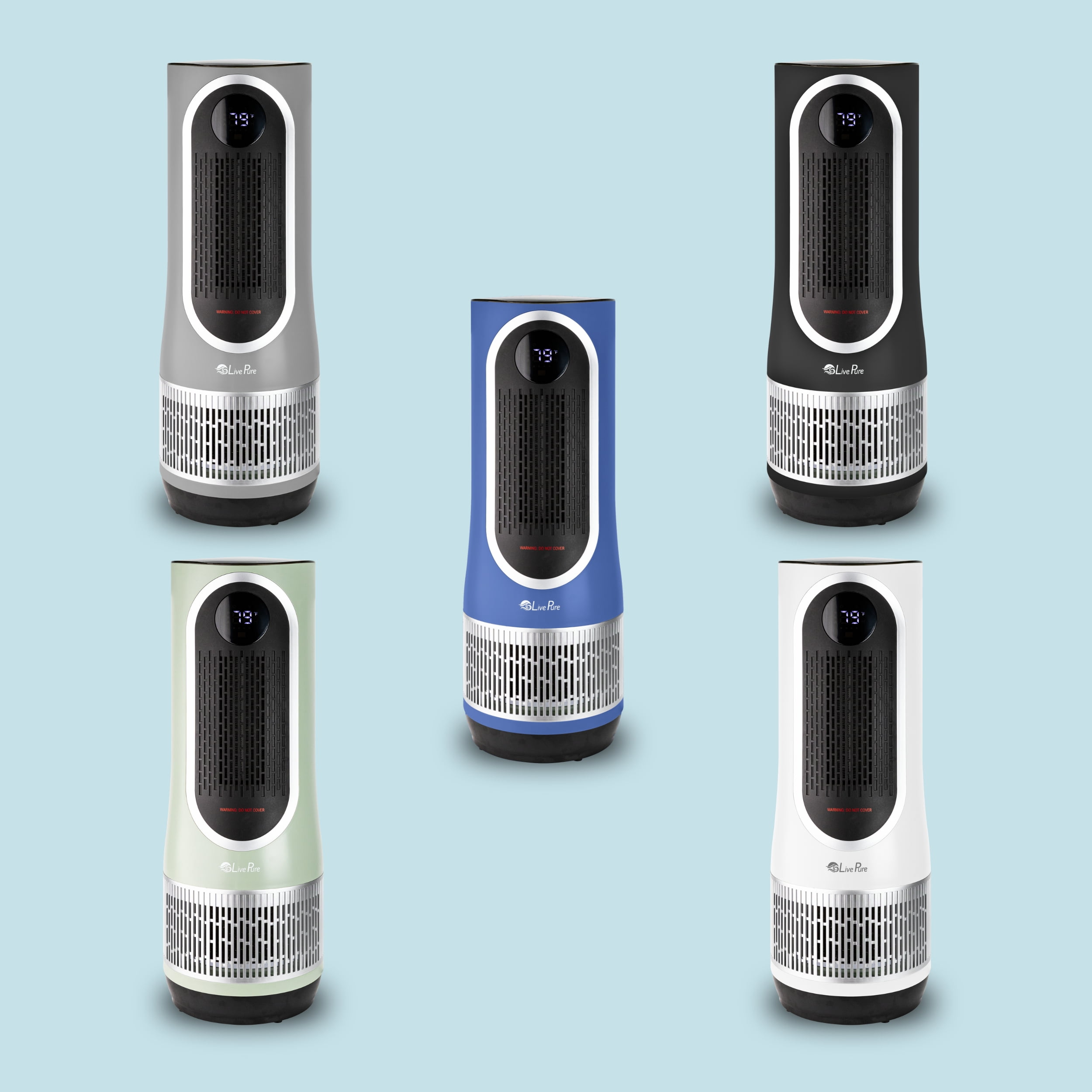 LivePure 3 in 1 Clean Heat Air Purifier/Fan & Heater. Denim Blue