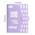 thumbnail image 3 of Libro de desafíos para ahorrar dinero, 100 sobres, para hacer presupuestos (morado sin candado), 3 of 6